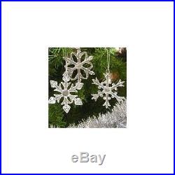 Christmas Snowflake Ornaments Glass Iridescent White Decor Holiday Tree Xmas 6pc