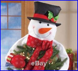 Christmas Snowman Tree Top Decoration Ornament Hugger Topper Holiday