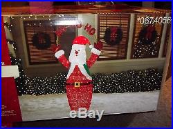 Christmas Sparkling Mesh Santa 5' 100 Incandescent Lights Festive Outdoor Santa