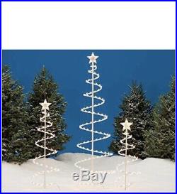 Christmas Spiral Tree Light Holiday Outdoor Decor Set 3 Ft 4 Ft and 6 Ft