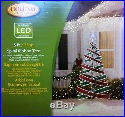 Christmas Sprial Tree 5' Ribbon Tree 625 Multi LED Light Yard Decor Artificial