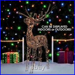 Christmas Standing Reindeer Decoration with White Halogen Lights -20L x 7W x