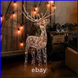 Christmas Standing Reindeer Decoration with White Halogen Lights -20L x 7W x