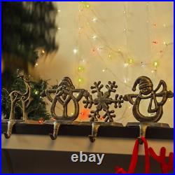 Christmas Stocking Holders for Mantle Hooks Fireplace Metal Snowman Christmas Tr