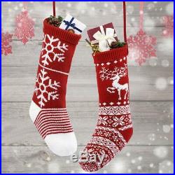 Christmas Stockings 4 Packs 18 Inch Extra Long Hand-Knitted Xmas Stocking Christ
