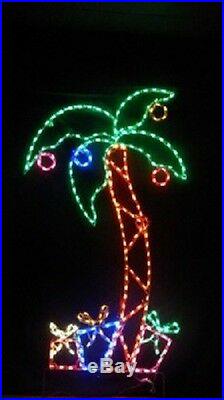 Christmas Tall Palm Tree w Gifts Outdoor LED Lighted Decoration Steel Wireframe