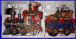 Christmas Train Fiber Optic Santa Center Piece Decoration Holiday EUC
