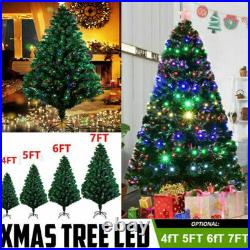 Christmas Tree 4/5/6/7ft withLED Lights / Pre Lit / Fiber Optic LED / Snow Flocked