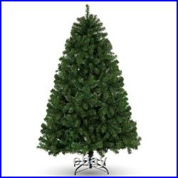 Christmas Tree 6FT Artificial Tree with LED Lights and Metal Stand Xmas Holiday