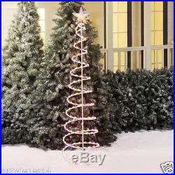 Christmas Tree 6′ Tall Lighted Spiral Sculpture 150 Incandescent Holiday Lights