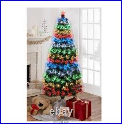 Christmas Tree 6′ ft Fiber Optic Tree 8-Function Controller Multi-Color Lights