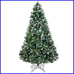 Christmas Tree 7FT 1350 Branch Flocking Spray White Tree Plus Pine Cone