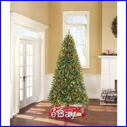 Christmas Tree 7.5 Ft Pre-Lit Kennedy 600 Color Lights Holiday Lighted Green NEW