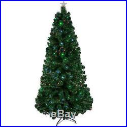 Christmas Tree 7' Artificial LED Multicolor Lights Green Stand Xmas Holiday New