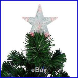 Christmas Tree 7′ Artificial LED Multicolor Lights Green Stand Xmas Holiday New
