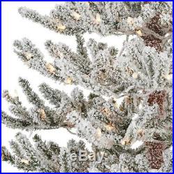 Christmas Tree Artificial 6.5 Pre-Lit Norway Snowy Fir Clear Natural Looking USA