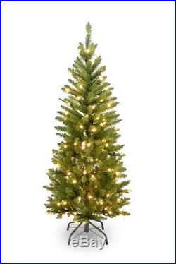 Christmas Tree Artificial Pre Lit Clear Lights 4.5 Foot Fir Pencil National