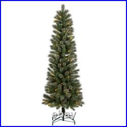 Christmas Tree Artificial Xmas 6FT Pre-Lit Slim Virginia Pine with Clear Light