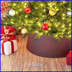 Christmas Tree Collar Wicker Brown Plastic Basket Weave Ring Base Decorations
