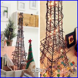 Christmas Tree Decorated Wire Eiffel Tower Xmas Gift Interior Lamp Big Sizes