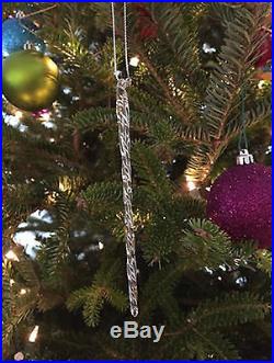 Christmas Tree Decoration Glass Icicle Ornaments 24 Pieces