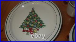 Christmas Tree Dinnerware Set Ironstone service for 4 Holiday Dish Set EUC 12 pc