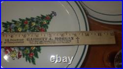 Christmas Tree Dinnerware Set Ironstone service for 4 Holiday Dish Set EUC 12 pc
