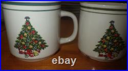 Christmas Tree Dinnerware Set Ironstone service for 4 Holiday Dish Set EUC 12 pc