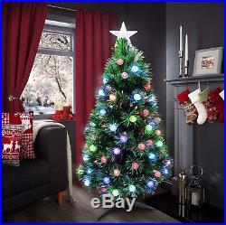Christmas Tree Fibre Optic Colour Changing LED Lights 2ft 3ft 5ft 6ft Xmas Star