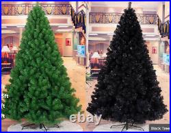 Christmas Tree Green Black 5-6-7ft Artificial Xmas Trees Metal Stand Thick Tips