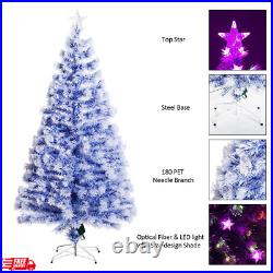 Christmas Tree HOMCOM Pre-Lit Douglas Fir Artificial with 180 Tips20 Fiber Optic
