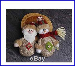 Christmas Tree Hanging Ornament Cute Santa Claus And Snowman Crafts Set of 2