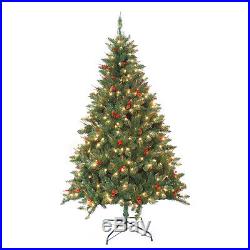 Christmas Tree Holiday Pre Lit Pine 7 foot Artificial Decorate XMas Decoration