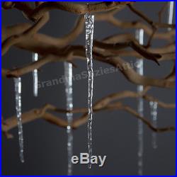 Christmas Tree Icicles Decorations Holiday Festive Glass Outdoor Ornaments Xmas