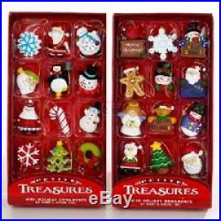 Christmas Tree Miniature Ornaments Treasures 24 Pieces Pack Holiday Decoration