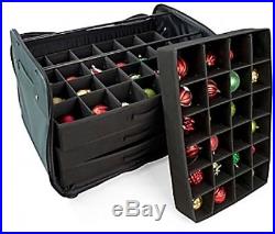 Christmas Tree Ornament Rolling Storage Case 96-Count Holiday Decor Organization