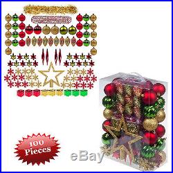 Christmas Tree Ornaments Full Set of 100 Pieces Xmas Baubles Decoration Party