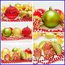 Christmas Tree Ornaments Full Set of 100 Pieces Xmas Baubles Decoration Party