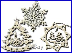 Christmas Tree Ornaments Set 3 Snowflake Star Hanging Craft Decor Xmas Display