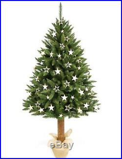 Christmas Tree Pine Snowy Half on the Wooden Trunk 6ft 7ft Damage Box