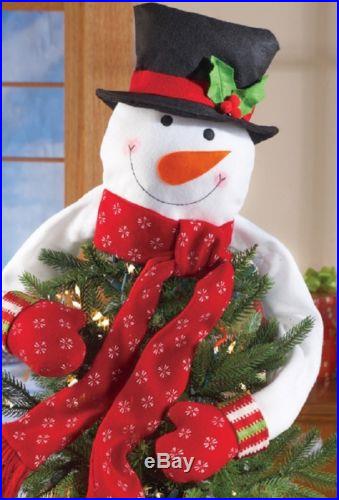 Christmas Tree Snowman Topper Hugger Holiday Decor Polyester 20L NEW B6221