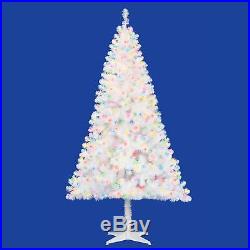 Christmas Tree & Stand 6.5 Ft Pre Lighted Madison Pine White Multi-Lights NEW