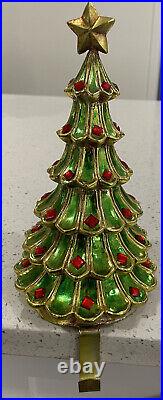 Christmas Tree Stocking Holder Candle Jeweled