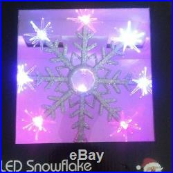 Christmas Tree Topper Flashing Star Snowflake Light Up Colour Changing Led Decor