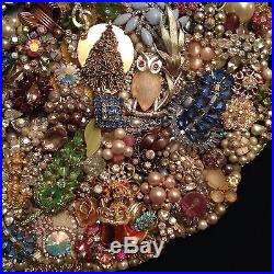 Christmas Tree Wall Hanging Jewelry Handmade Topiary Brooches Pins Earrings Kit