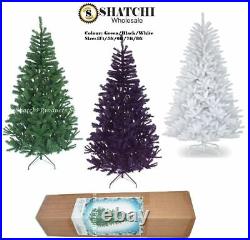 Christmas Tree White/Green/Black Artificial Bushy Pine Xmas Decoration 4-12FT UK