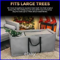 Christmas Tree Zip Up Storage Bag for Up To 7ft/9ft Trees Decorations Grey Sack