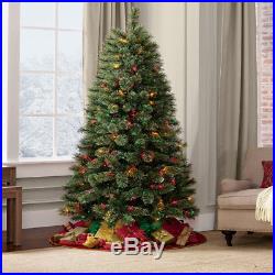 Christmas Tree and Stand 7Ft Pre-Lit Madison Pine with 350 Color Lights NEW