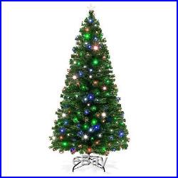 Christmas Tree and Stand 7 Ft Pre-Lit Madison Pine Multi-color Lights NEW
