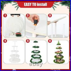 Christmas Village Display Stand 5 Tier Circular Tree Storage Holiday Decor New